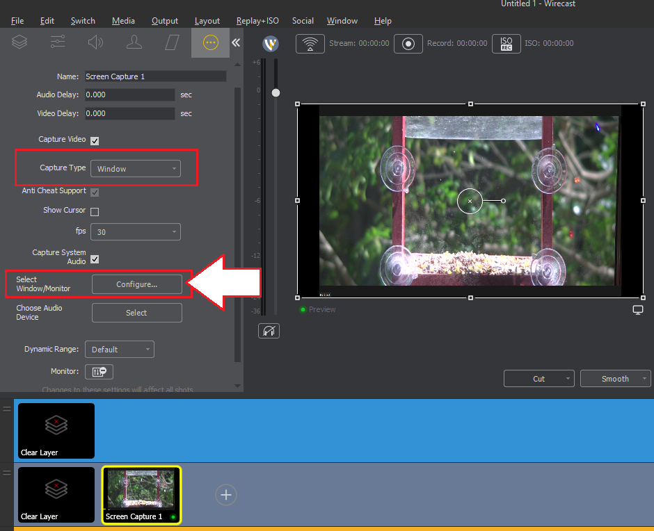 Wirecast How Screen Capture Zoom application window on a Wirecast Gear